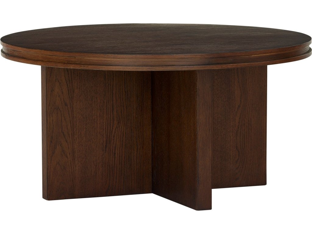 Waterfall Brown Round Coffee Table - main image