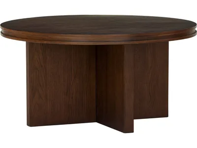 Waterfall Brown Round Coffee Table