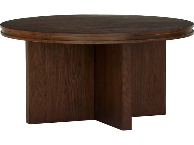 Waterfall Brown Round Coffee Table