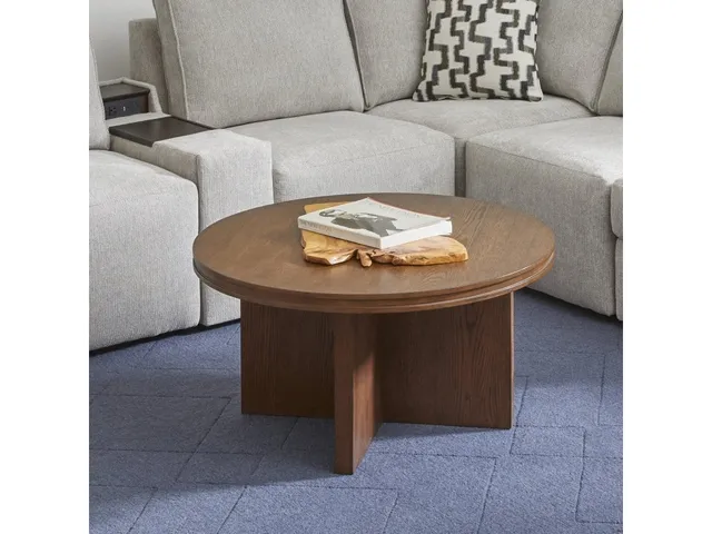 Waterfall Brown Round Coffee Table