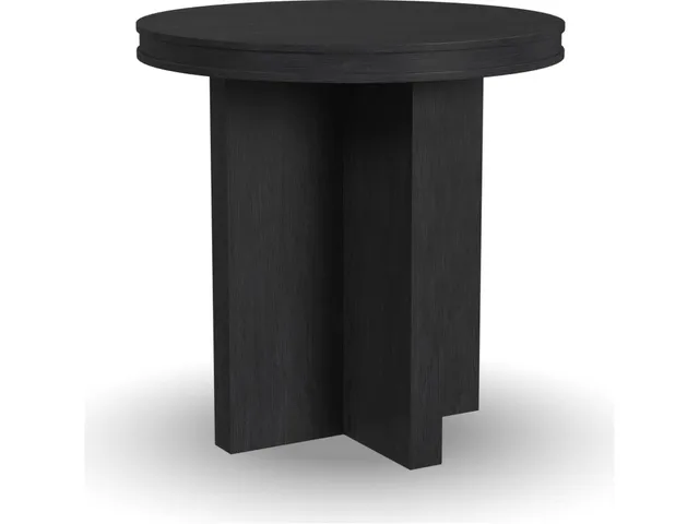 Waterfall Black Round End Table