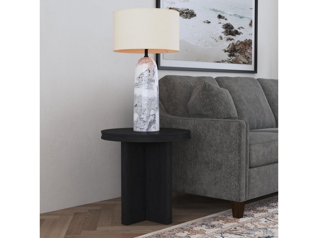 Waterfall Black Round End Table - image 1