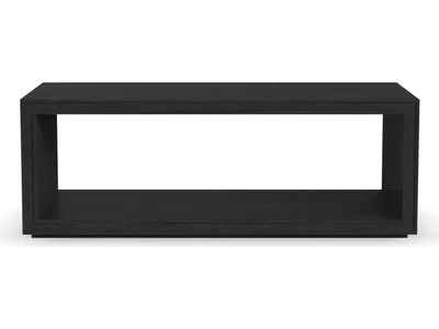 Waterfall Black Rectangular Coffee Table with Casters
