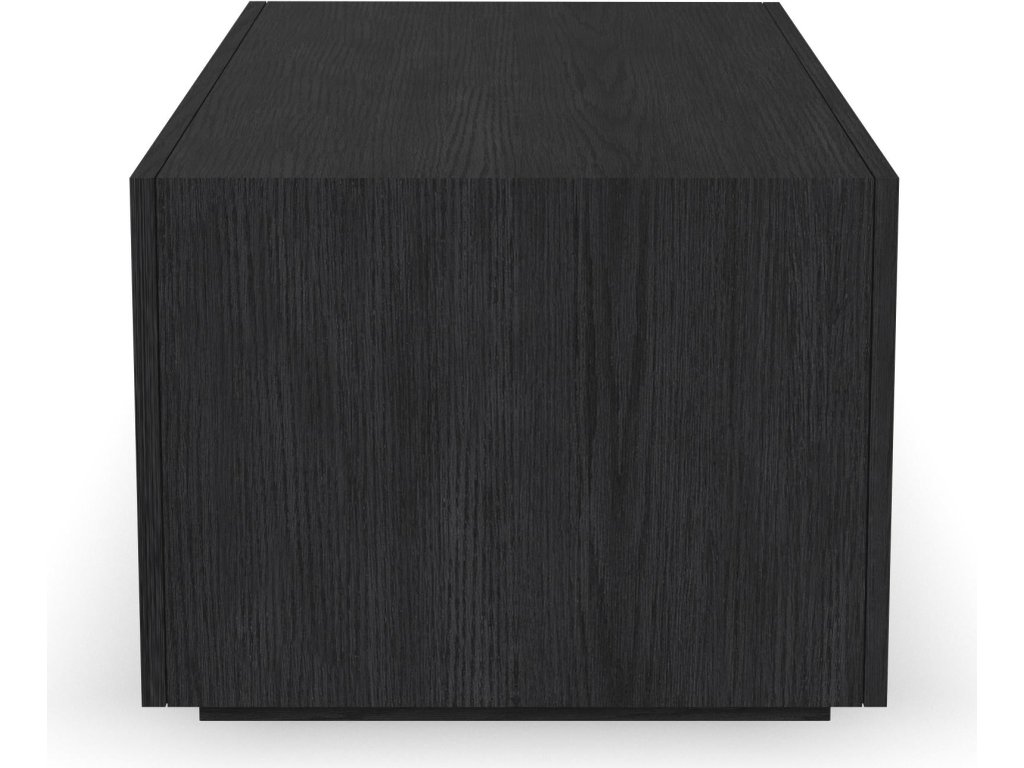 Waterfall Black Rectangular Coffee Table with Casters - image 2