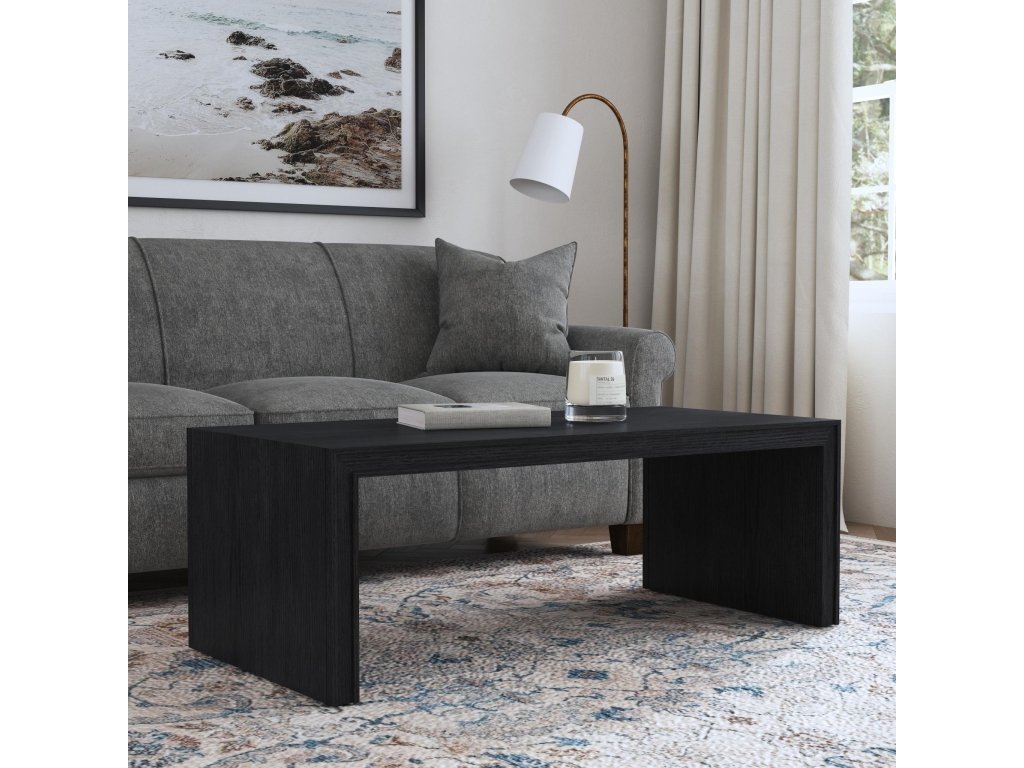 Waterfall Black Rectangular Coffee Table - image 3