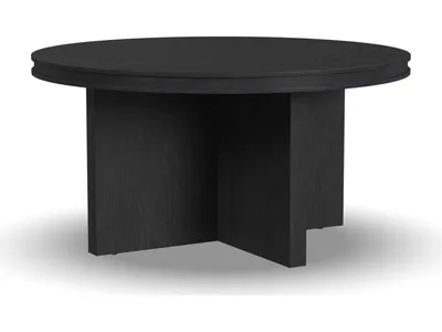 Waterfall Black Round Coffee Table