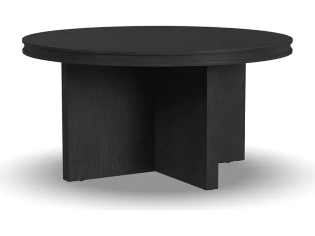 Waterfall Black Round Coffee Table