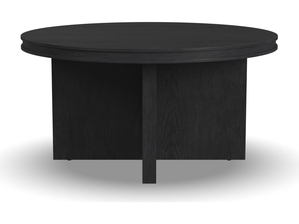 Waterfall Black Round Coffee Table - image 1