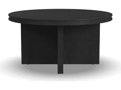 Waterfall Black Round Coffee Table - Alternative View