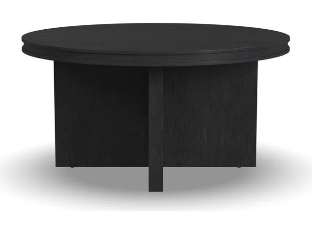 Waterfall Black Round Coffee Table - Alternative View