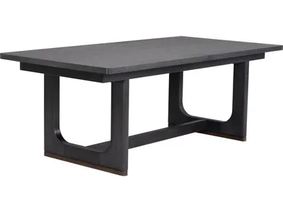 Waterfall Black Rectangular Dining Table