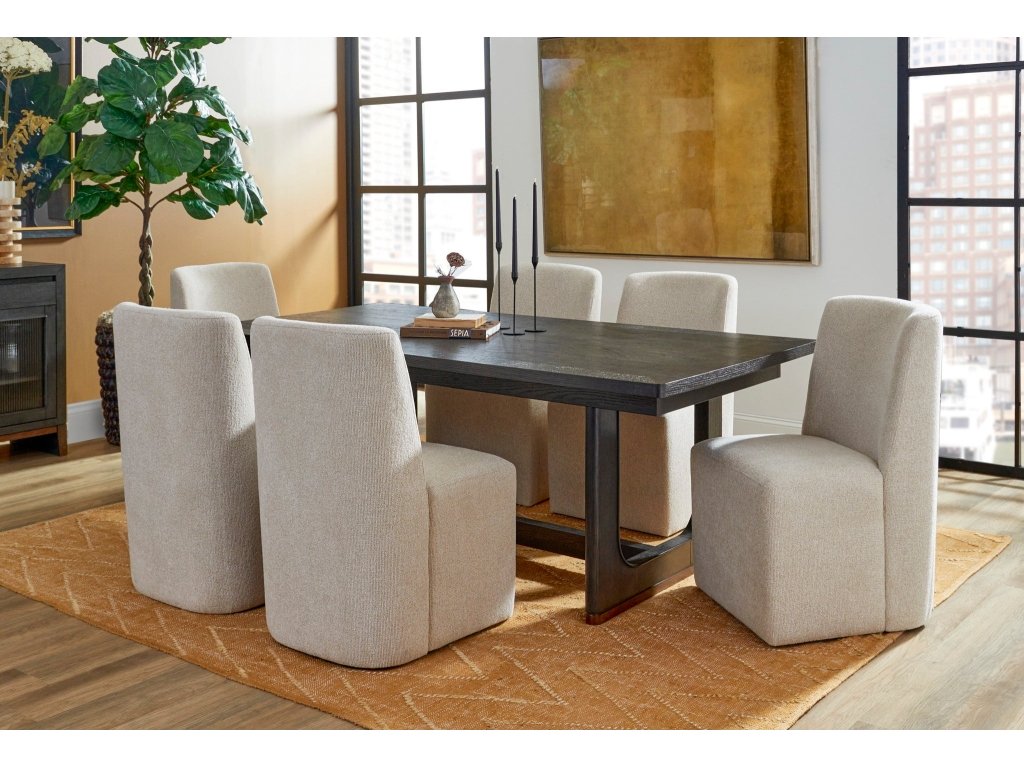 Waterfall Black Rectangular Dining Table - image 11