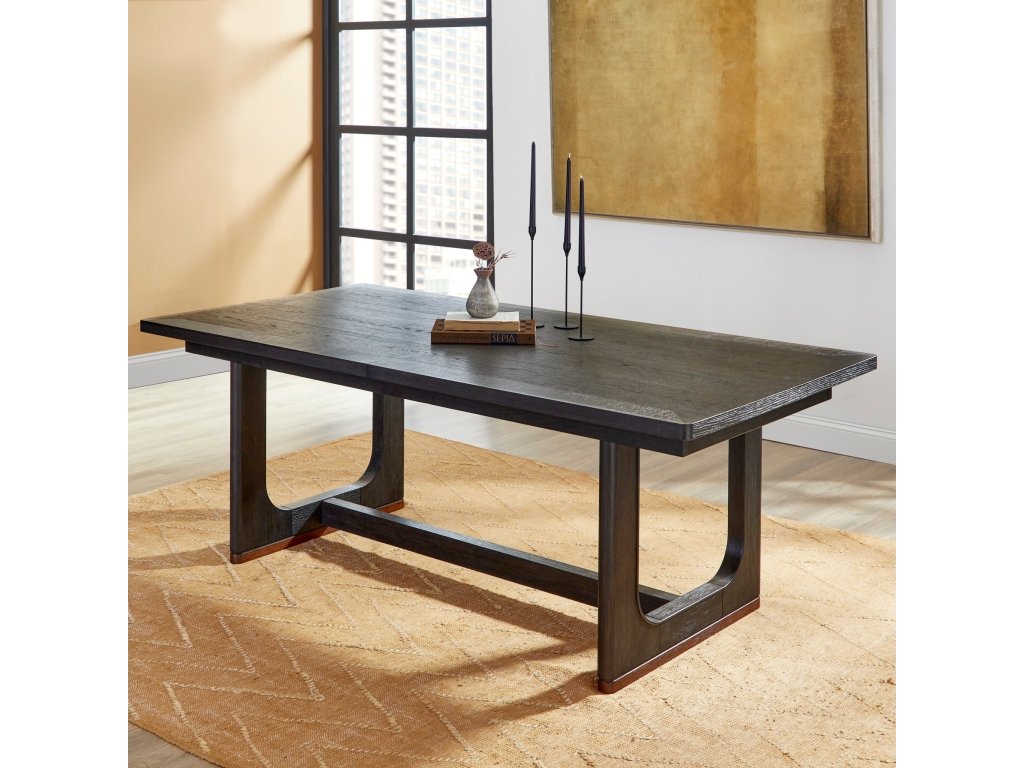 Waterfall Black Rectangular Dining Table - image 8