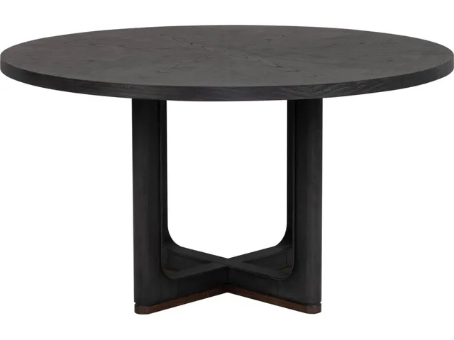 Waterfall Black Round Dining Table