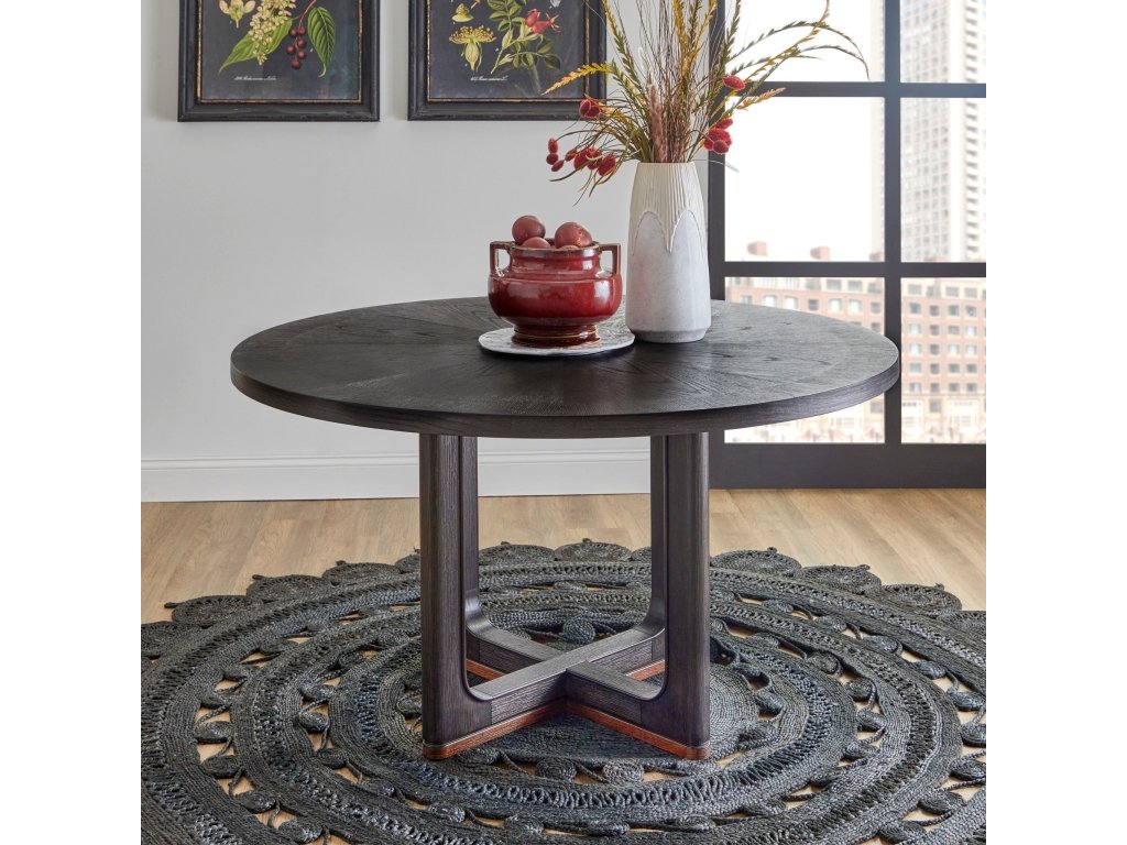 Waterfall Black Round Dining Table - image 1