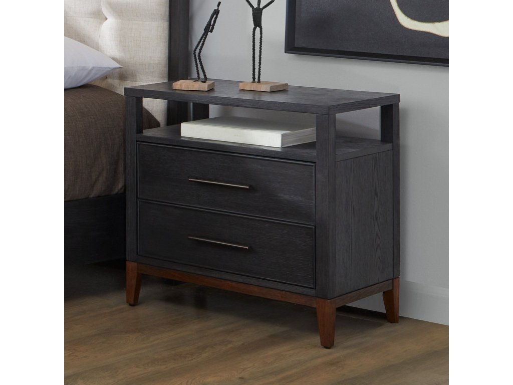 Waterfall Black Nightstand - image 1