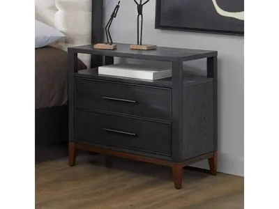 Waterfall Black Nightstand - Alternative View