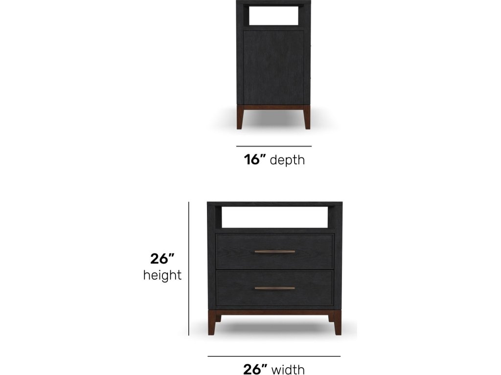 Waterfall Black Nightstand - image 4