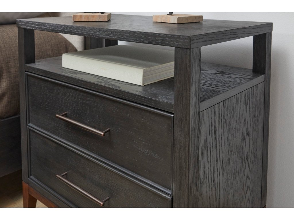 Waterfall Black Nightstand - image 5