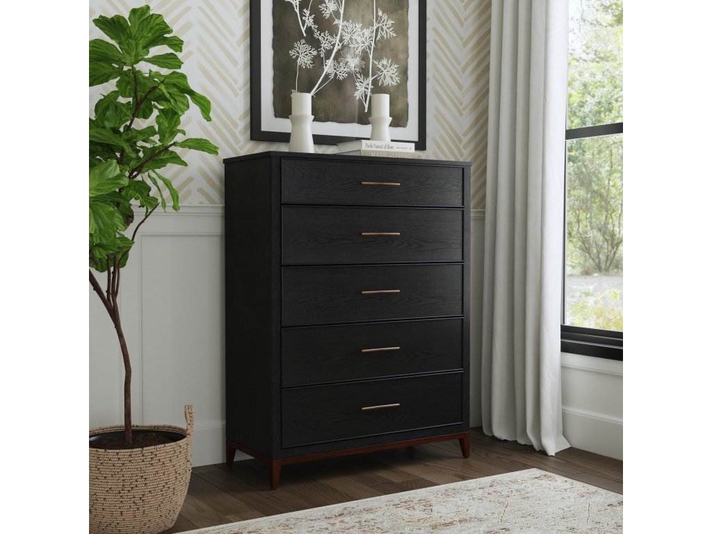 Waterfall Black Drawer Chest - image 1