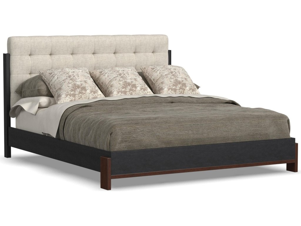 Waterfall Black King Upholstered Bed - main image