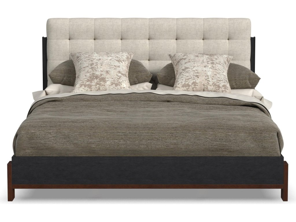 Waterfall Black Queen Upholstered Bed - image 2
