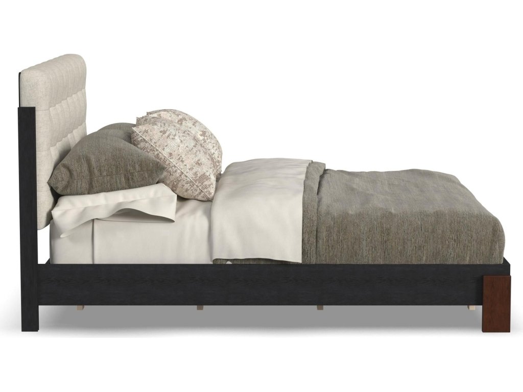 Waterfall Black Queen Upholstered Bed - image 3