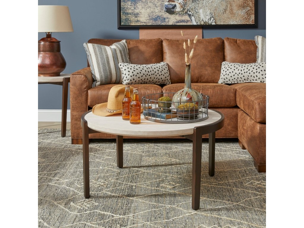 Palette Brown Round Coffee Table - image 1