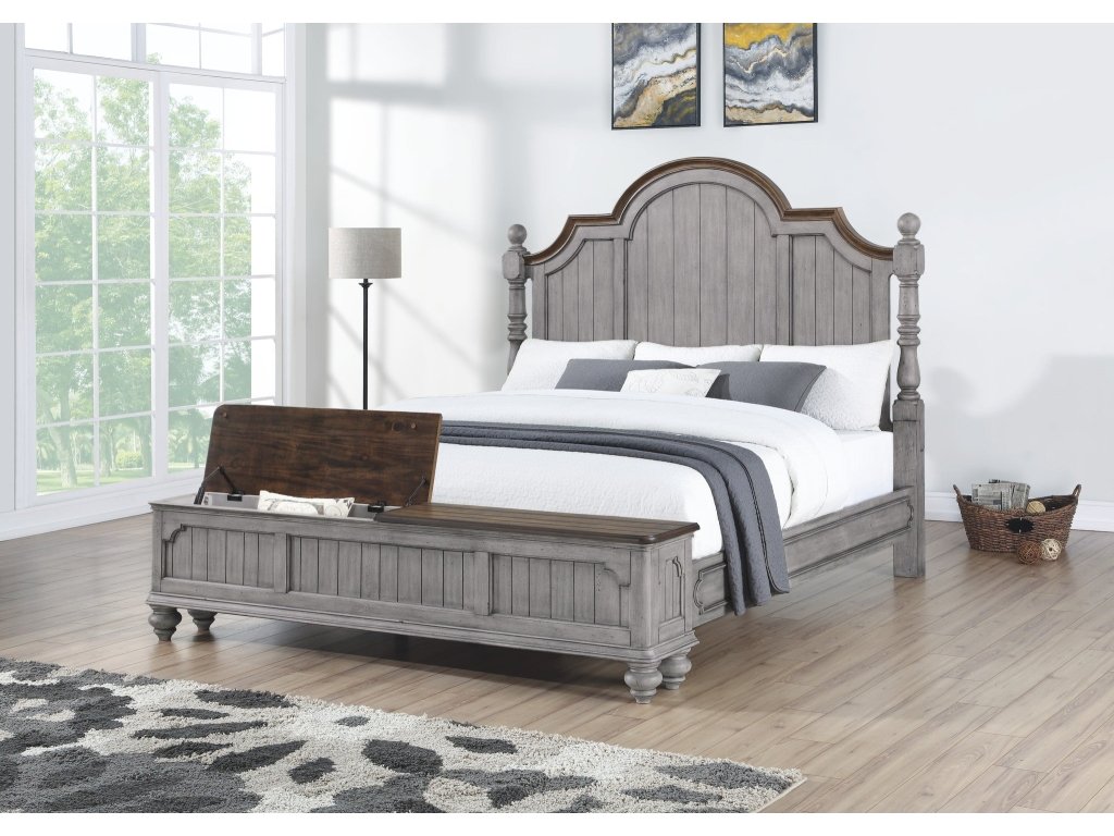 Plymouth Gray King Storage Bed - image 1