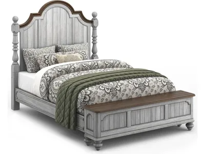 Plymouth Gray Queen Storage Bed