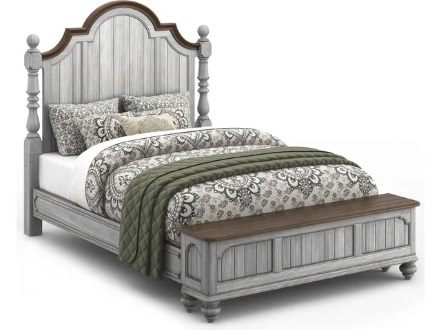 Plymouth Gray Queen Storage Bed