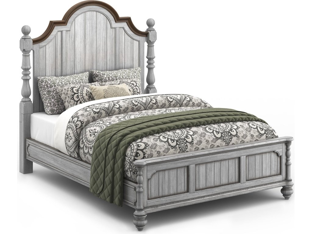 Plymouth Gray Queen Poster Bed - main image