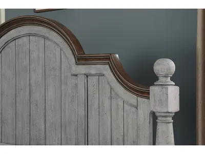 Plymouth Gray Queen Poster Bed - Alternative View