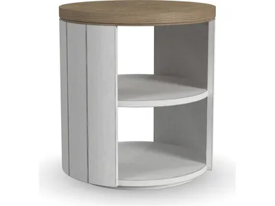 Melody White Round End Table