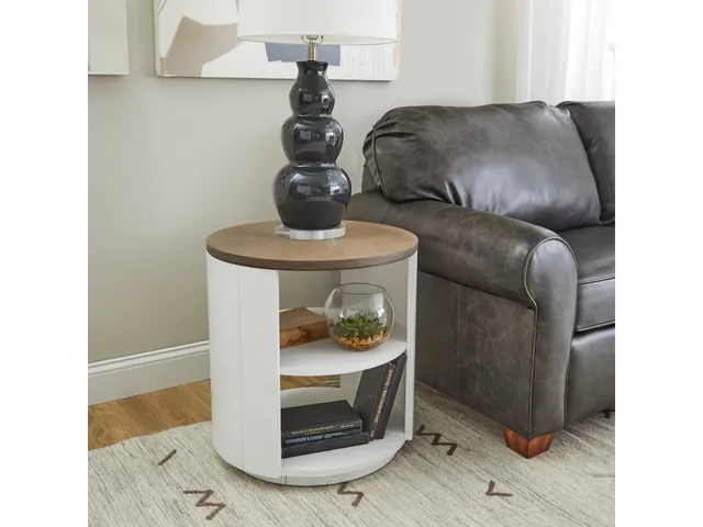 Melody White Round End Table - Alternative View