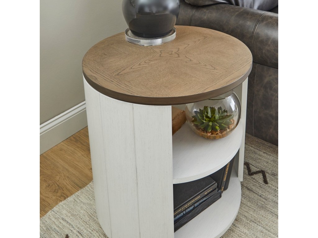 Melody White Round End Table - image 4