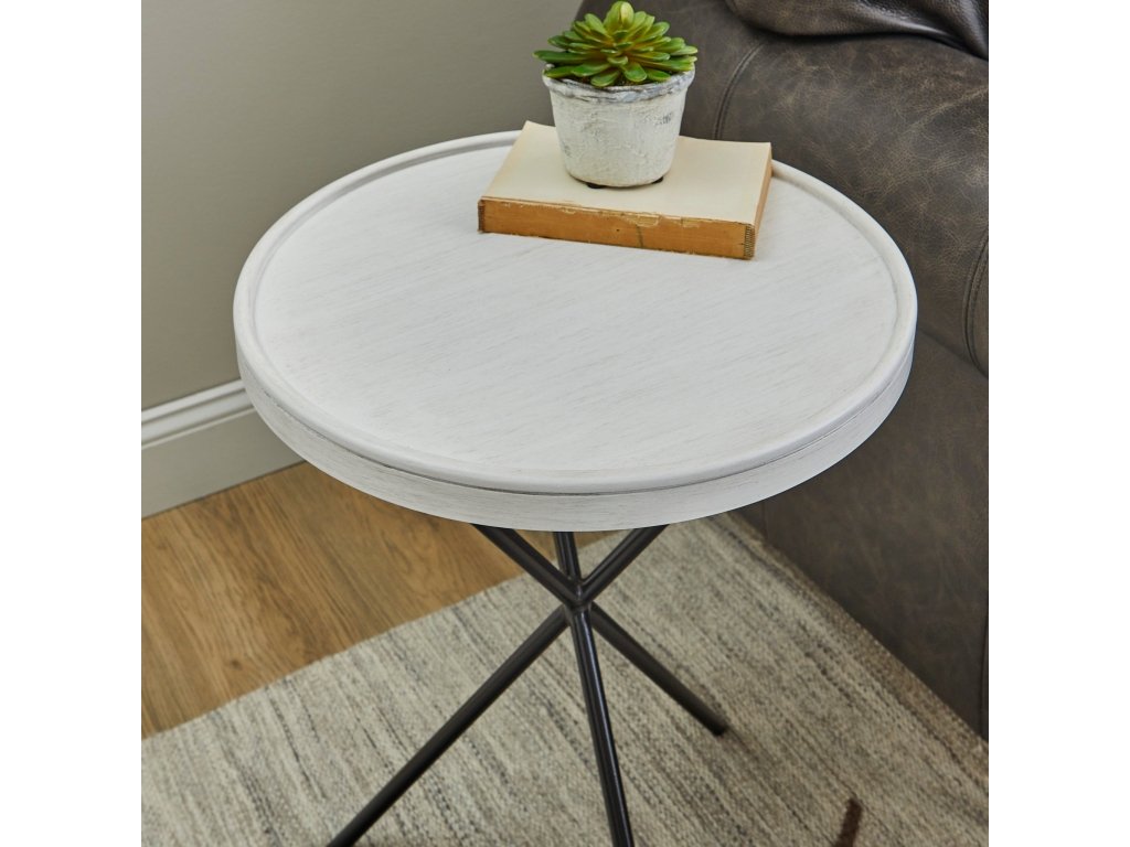 Melody White Round End Table - image 5