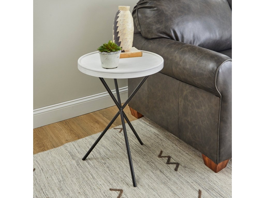 Melody White Round End Table - image 6