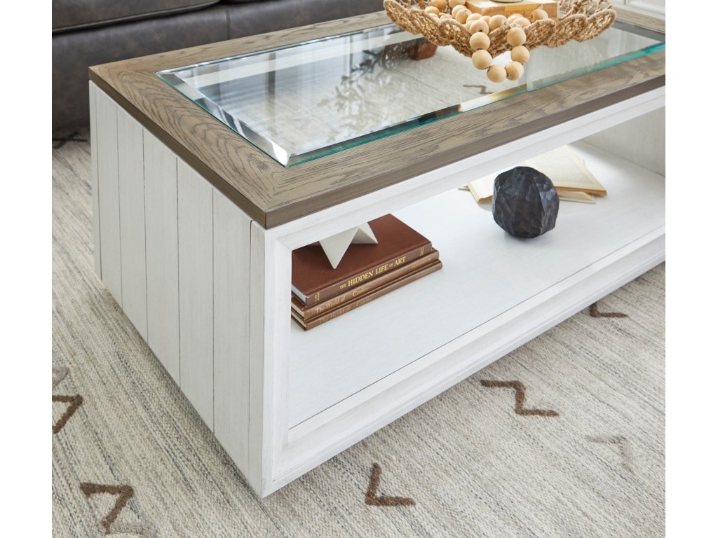 Melody White Rectangular Coffee Table with Casters - image 4