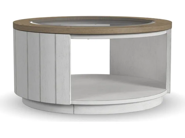 Melody White Round Coffee Table with Casters