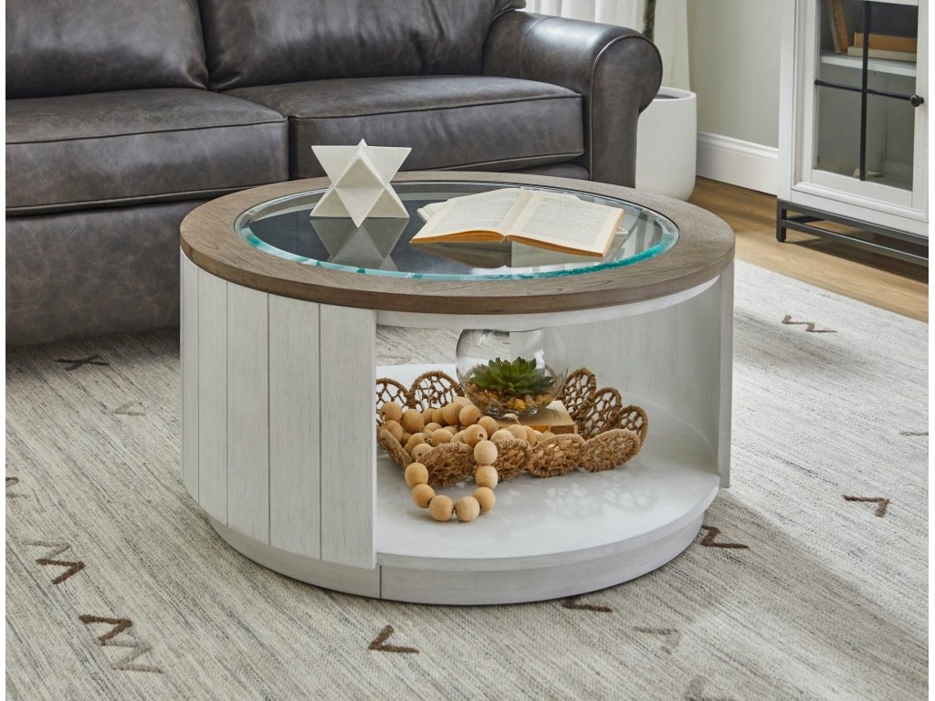 Melody White Round Coffee Table with Casters - image 1