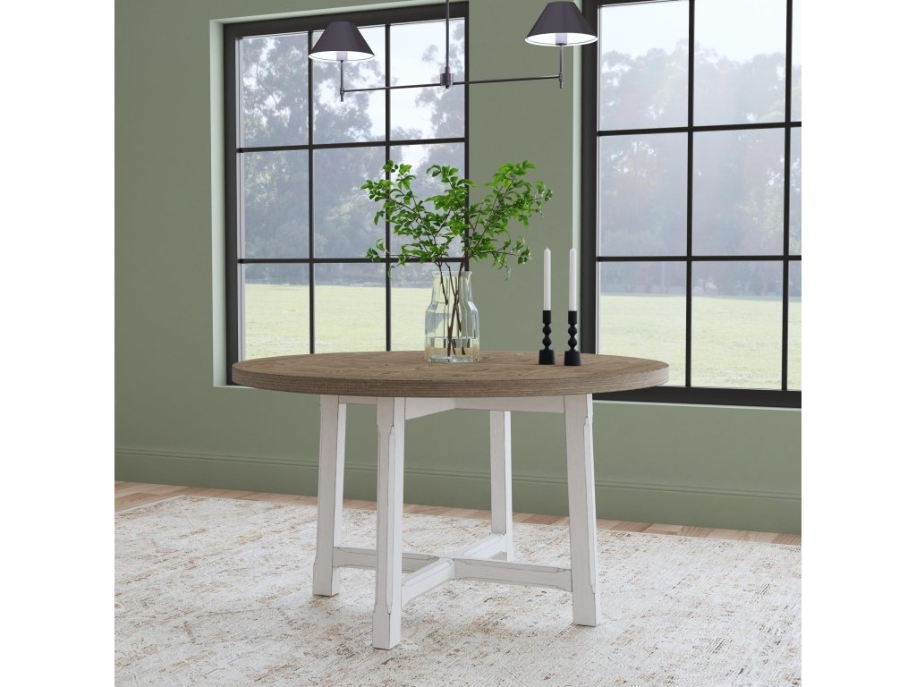 Melody White Round Dining Table - image 1