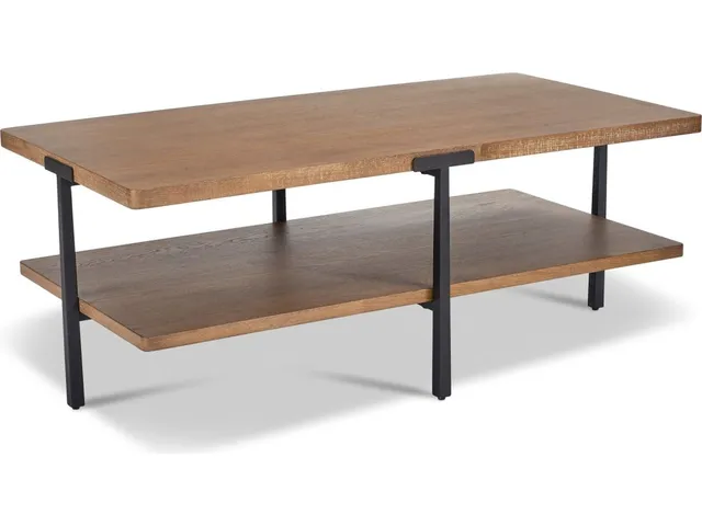Millwork Brown Rectangular Coffee Table