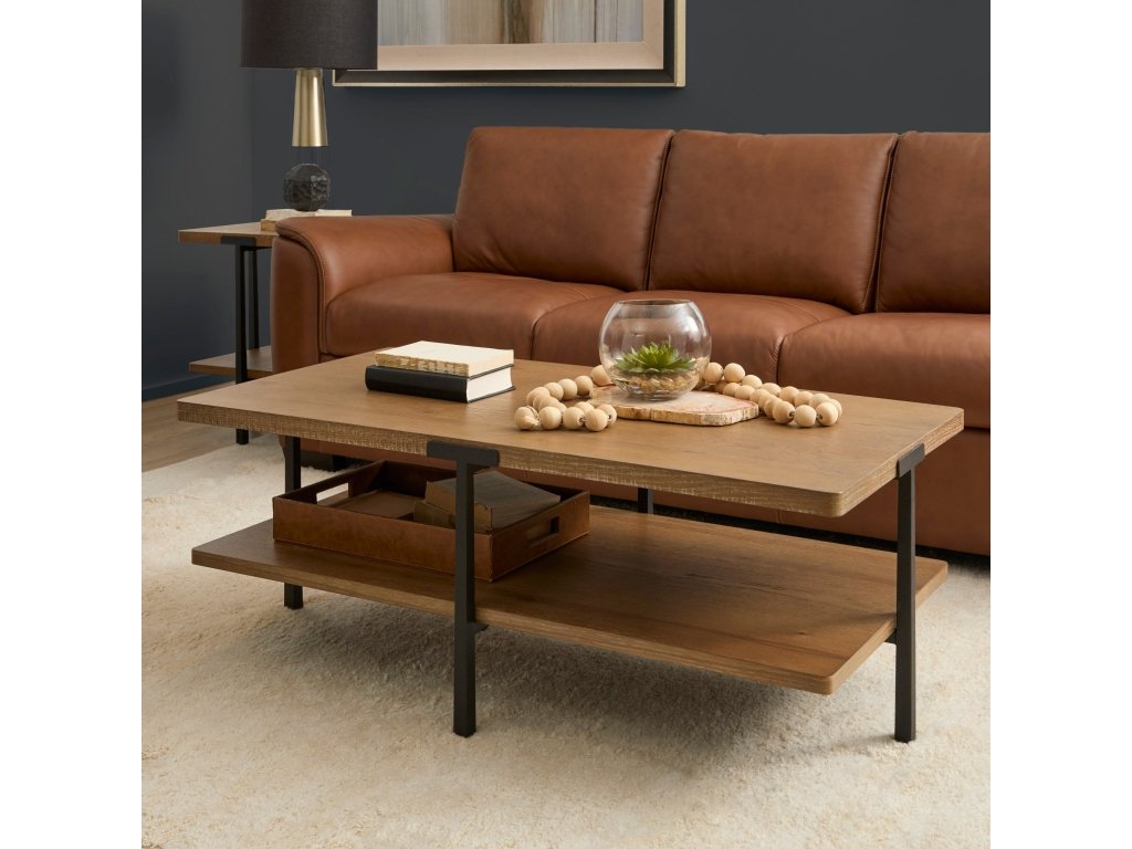 Millwork Brown Rectangular Coffee Table - image 1