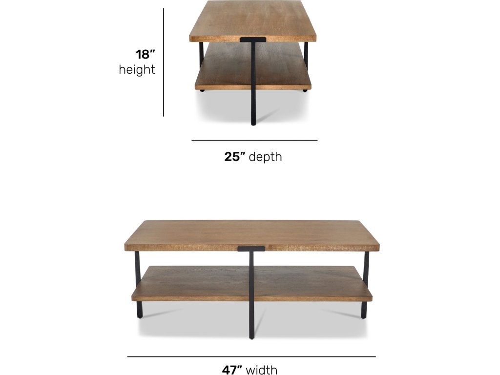 Millwork Brown Rectangular Coffee Table - image 4