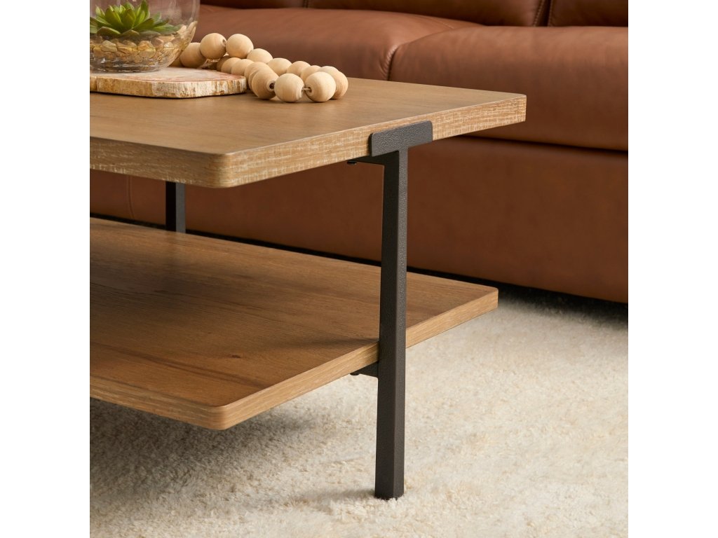 Millwork Brown Rectangular Coffee Table - image 5