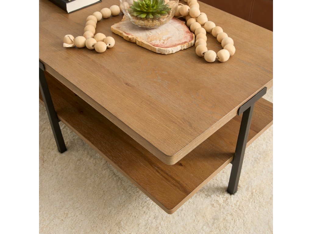 Millwork Brown Rectangular Coffee Table - image 6