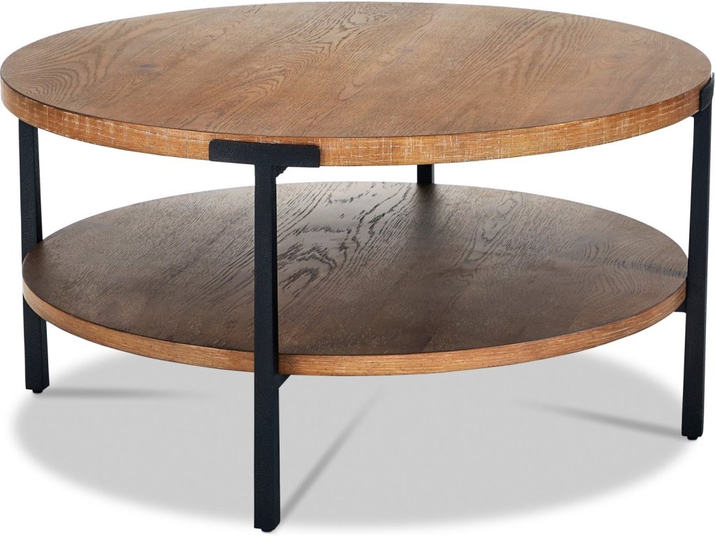 Millwork Brown Round Coffee Table - main image
