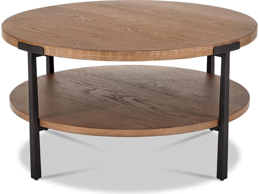 Millwork Brown Round Coffee Table - image 2