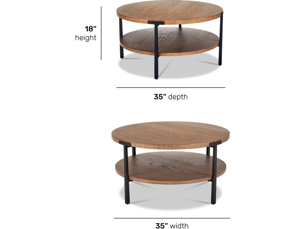 Millwork Brown Round Coffee Table - image 3